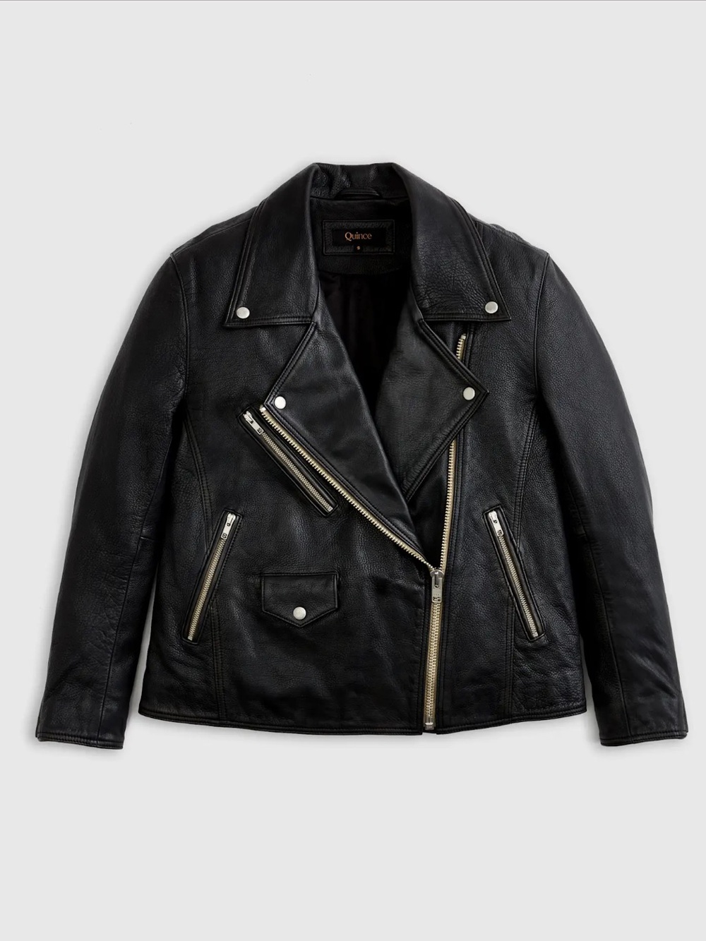 NWT Quince 100% Leather Oversized Biker Jacket